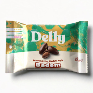 Delly Glutensiz Çikolata Kaplı Badem 40G
