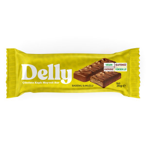 Delly Glutensiz Çikolata Kaplı Badem & Muzlu Bar 40G