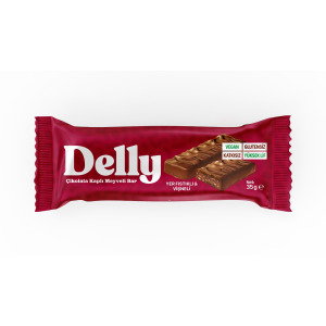 Delly Glutensiz Çikolata Kaplı Fıstıklı & Vişneli Bar 40G